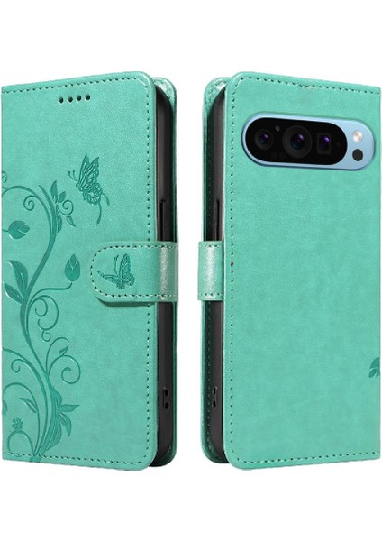 El Kayışı ile Piksel 9 5g Kabartmalı Kelebek Için Flip Case ve (Yurt Dışından)