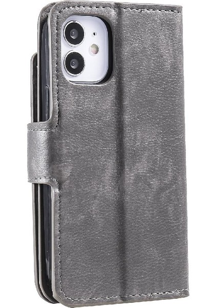 IPhone 12 Için Kılıf Mini Pu Deri Kickstand 9 Kart Yuvaları Manyetik Cüzdan (Yurt Dışından)