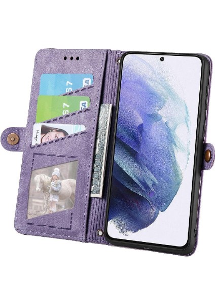 SZY Mall Samsung Galaxy S21 Ultra Darbeye Deri Kılıf Için Flip Case Basit (Yurt Dışından)