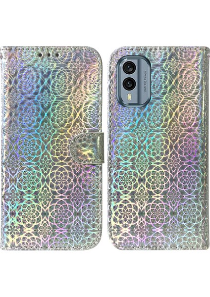 SZY Mall Nokia X30 Premium Pu Deri Cüzdan Kılıf Kart Yuvası Glitter Standı (Yurt Dışından)