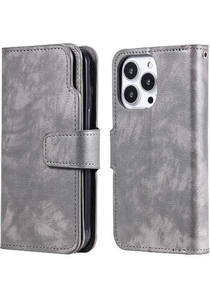 IPhone 13 Için Kılıf Pro Max 9 Kart Yuvaları Cüzdan Pu Deri Kickstand (Yurt Dışından)