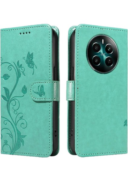 Realme 12 Plus Için Flip Case ve El Kayışı Yüksek Kalite ile Kart Yuvası (Yurt Dışından)