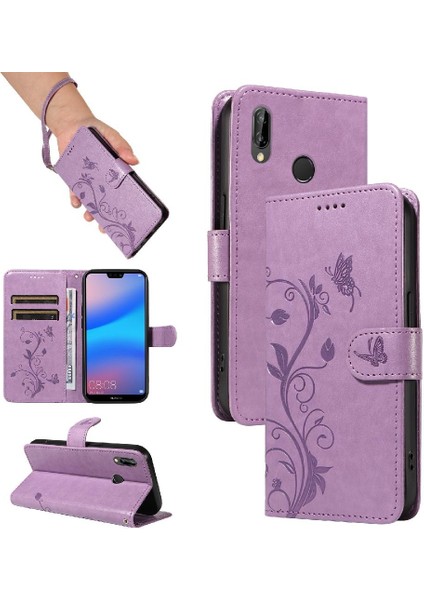 Huawei P20 Lite Kabartmalı Kelebek Cüzdan Telefon Kılıfı Için Flip Case ve (Yurt Dışından)