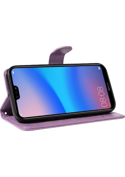 Huawei P20 Lite Kabartmalı Kelebek Cüzdan Telefon Kılıfı Için Flip Case ve (Yurt Dışından)