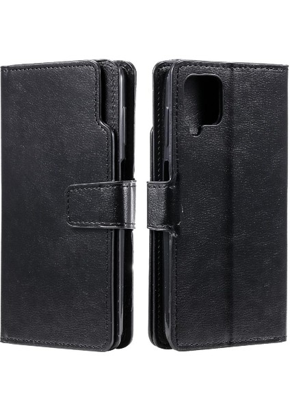 Samsung Galaxy A12 Için Kılıf Cüzdan Kickstand Manyetik 9 Kart Yuvaları Pu (Yurt Dışından)