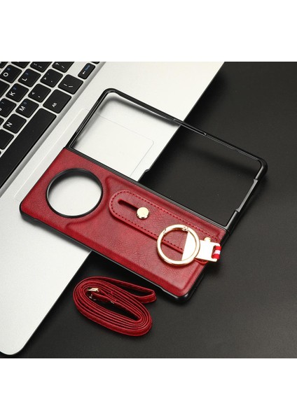 Tecno Phantom V Fold Bilek Kayışı Kolaylık Premium Pu Deri Için Kılıf (Yurt Dışından)