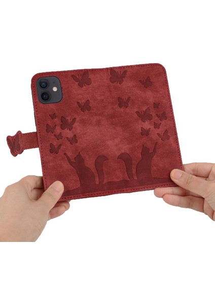 IPhone 12/12 Için Kılıf Pro Tutucu Kapak Kabartmalı Kelebek Kedi Flip Folio (Yurt Dışından) indirimleri