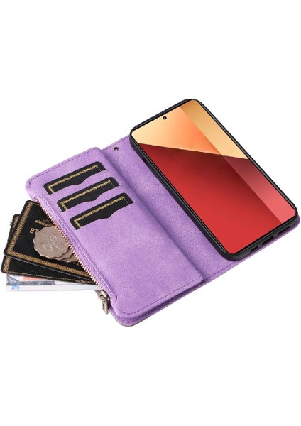 Xiaomi Poco M6 Pro 4g Fermuar Cüzdan Tarzı ile Dokuz Kart Yuvaları (Yurt Dışından)