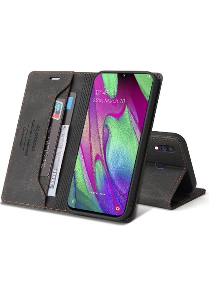 Samsung Galaxy A40 Kickstand Iki Kart Yuvaları Premium Deri Kılıf (Yurt Dışından) fiyatları