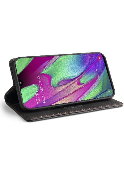 Samsung Galaxy A40 Kickstand Iki Kart Yuvaları Premium Deri Kılıf (Yurt Dışından) fırsatları