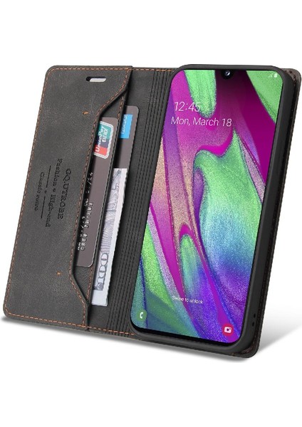 Samsung Galaxy A40 Kickstand Iki Kart Yuvaları Premium Deri Kılıf (Yurt Dışından) indirimleri
