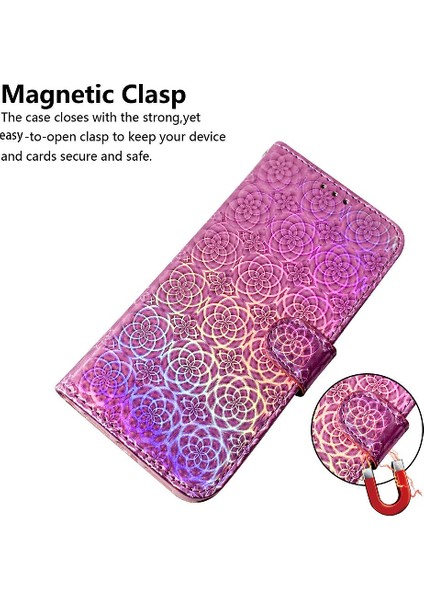 BDT Boutique Oppo RENO11 Premium Pu Deri Standı Tutucu Cüzdan Kılıf Glitter (Yurt Dışından)