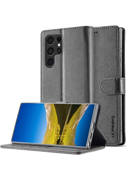 Tutucu Kart Yuvaları ile Samsung Galaxy S24 Ultra Için Kılıf Cüzdan Buzağı Flip (Yurt Dışından)