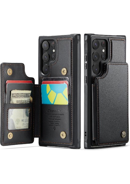 Samsung Galaxy S22 Ultra Kickstand Ince Darbeye Dayanıklı Caseme Cüzdan Kılıf (Yurt Dışından)
