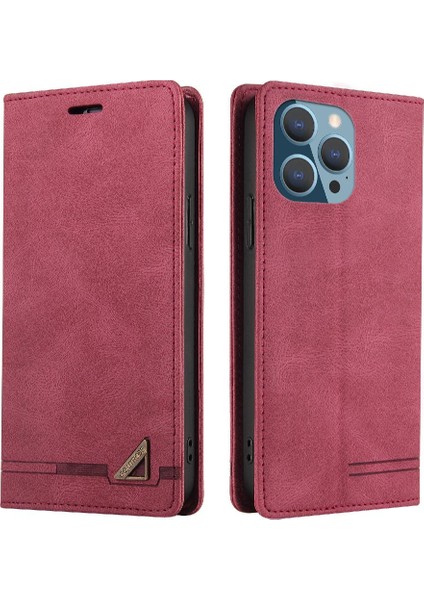 IPhone 14 Için Kılıf Pro Max Premium Deri Kickstand Iki Kart Yuvaları (Yurt Dışından)