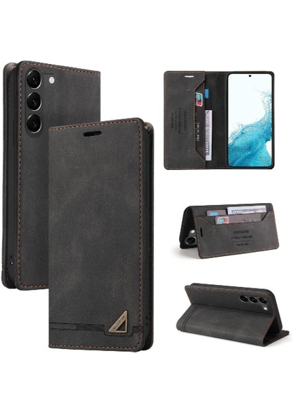 Samsung Galaxy S23 Kickstand Iki Kart Yuvaları Premium Deri Kılıf (Yurt Dışından)