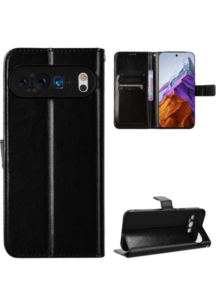 Piksel 9 Pro Cüzdan Flip Kapak Manyetik Kart Tutucu Için Kılıf (Yurt Dışından)
