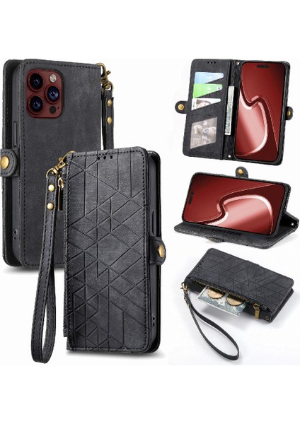 IPhone 15 Için Flip Case Pro Max Basit Iş Kapak Kapak Darbeye (Yurt Dışından)