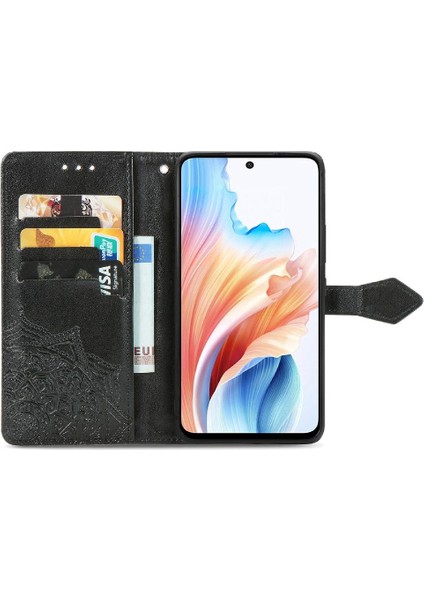 Oppo A79 Flip Kapak Için Kılıf Basit Iş Zarif Desen Darbeye (Yurt Dışından)