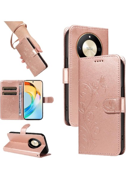 El Kayışı Yüksek Kaliteli Deri ile Onur X9B Cüzdan Telefon Kılıfı Için Kılıf (Yurt Dışından)