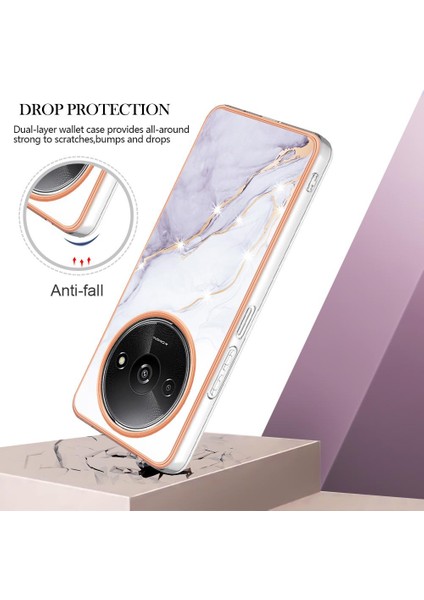 Xiaomi Redmi A3 Mermer Desen Yumuşak Tampon Koruma Için Kılıf Ince Tpu (Yurt Dışından) modelleri