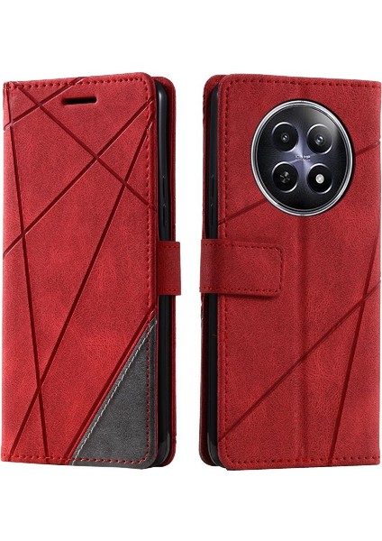 Realme 12 5g Kart Tutucu Için Kılıf Kickstand Cüzdan Flip Folio Manyetik Pu (Yurt Dışından)