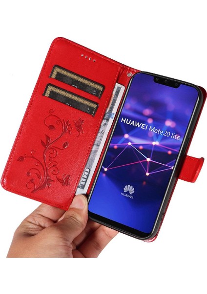 Huawei Mate 20 Lite Için Flip Case ve Kart Yuvası Cüzdan Telefon Kılıfı ile (Yurt Dışından)