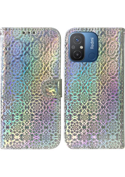 Xiaomi Redmi 12C Glitter Renkli Kart Yuvası Cüzdan Kılıf Premium (Yurt Dışından)