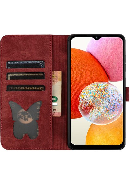 Samsung Galaxy A23 4g/5g Kabartmalı Kelebek Kedi Tutucu Kapak (Yurt Dışından)