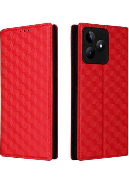 Realme C51 4g Kart Yuvaları Tutucu Manyetik Kapatma 3D Desen Pu (Yurt Dışından)