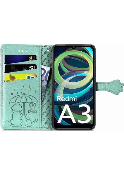 Xiaomi Redmi A3 Darbeye Kapak Kapak Için Kılıf Kısa Kayış Deri Kılıf (Yurt Dışından)