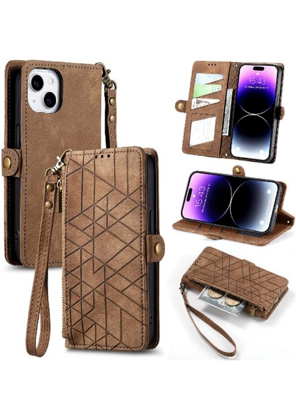 IPhone 14 Için Flip Case Cüzdan Kılıf Basit Iş Flip Kapak (Yurt Dışından)