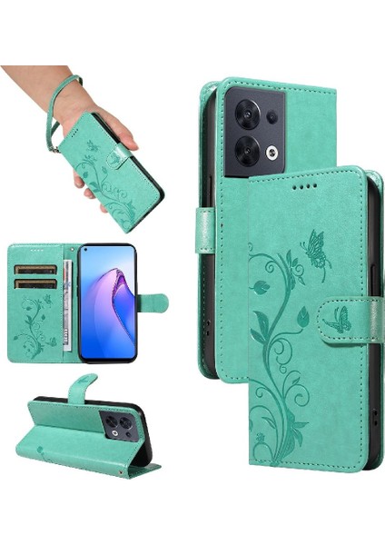 Oppo Oppo 8 Pro 5g Için Kılıf Kabartmalı Kelebek Yüksek Kaliteli Deri Telefon Kılıfı (Yurt Dışından)