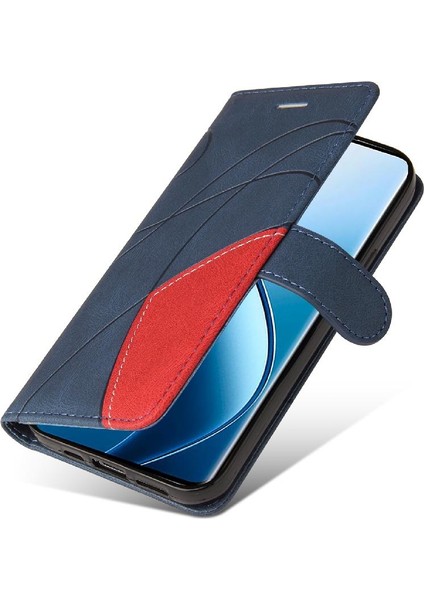 BDT Boutique Realme 12 Pro Artı Kickstand Koruyucu Iki Renkli Dikiş Için Flip Case (Yurt Dışından)