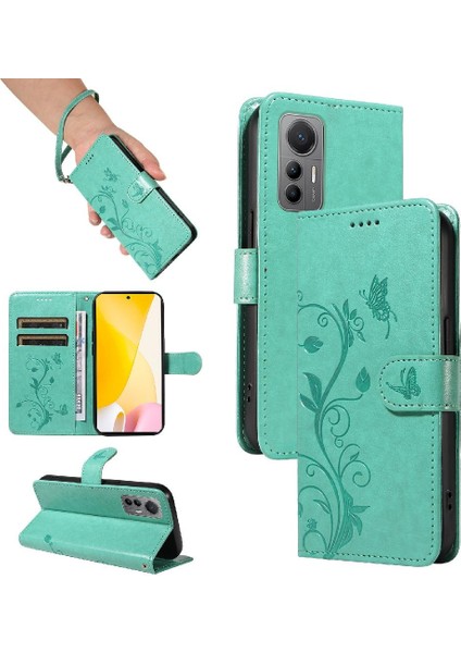 El Kayışı ile Xiaomi 12 Lite Için Kılıf Kabartmalı Kelebek Cüzdan Telefon (Yurt Dışından)