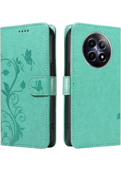 El Kayışı ile Realme 12 5g Yüksek Kaliteli Deri Için Flip Case Kabartmalı (Yurt Dışından)