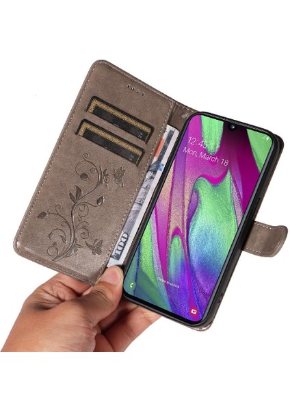 Samsung Galaxy A40 Kabartmalı Kelebek ve Kart Yuvası Yüksek Cüzdan (Yurt Dışından) indirimleri