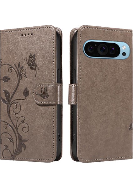 El Kayışı ile Piksel 9 5g Kabartmalı Kelebek Için Flip Case ve (Yurt Dışından)