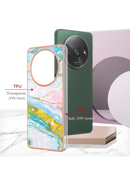 Xiaomi Redmi A3 Mermer Desen Yumuşak Tampon Koruma Için Kılıf Ince Tpu (Yurt Dışından) modelleri