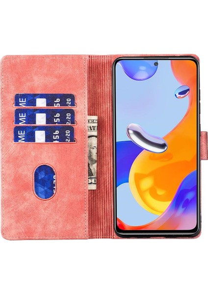 Xiaomi Redmi Için Not 11 Pro 4g/5g Cüzdan Kılıf Kabartmalı Sevimli Kedi (Yurt Dışından)