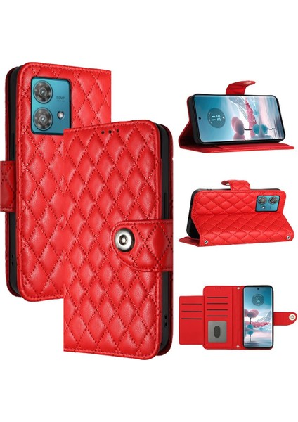 Motorola Kenar 40 Neo Kart Tutucu Cüzdan Kapak Bilek Şeridi Şık (Yurt Dışından)