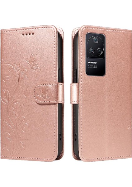 Xiaomi Poco F4 5g Için Kılıf ile El Kayışı Kabartmalı Kelebek ve Kart (Yurt Dışından)