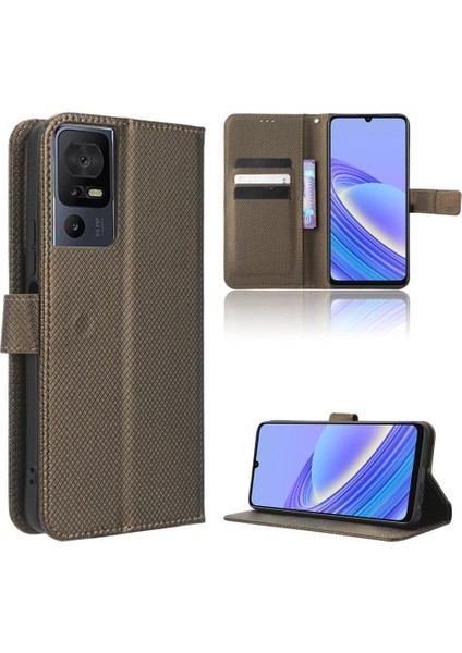 Tcl 40SE Kapak Kickstand Manyetik Cüzdan Kart Tutucu Için Kılıf (Yurt Dışından)