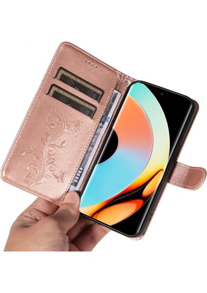 El Kayışı ile Reamle 10 Pro Artı Kılıf Yüksek Kaliteli Deri Kabartmalı (Yurt Dışından)