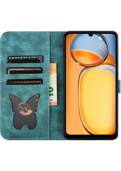 Xiaomi Redmi Için Kılıf 13C 4g/5g Cüzdan Kılıf Kabartmalı Kelebek Kedi Kartı (Yurt Dışından) fiyatları