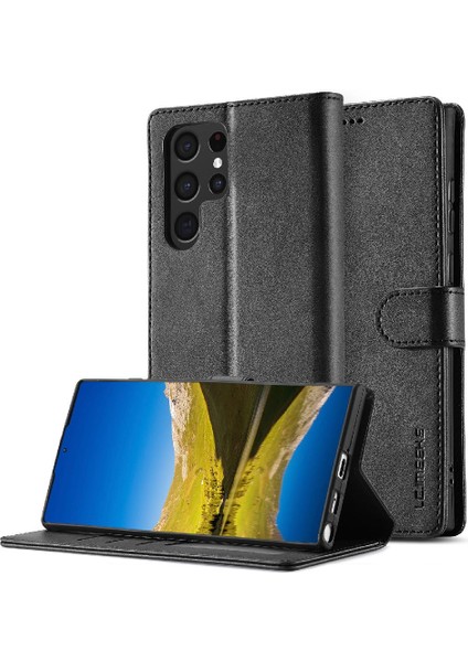 Tutucu Kart Yuvaları ile Samsung Galaxy S24 Ultra Için Kılıf Cüzdan Buzağı Flip (Yurt Dışından)