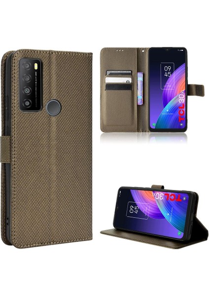 Tcl 30 Xl Kapak Için Kılıf Kickstand Kart Tutucu Manyetik Cüzdan (Yurt Dışından)