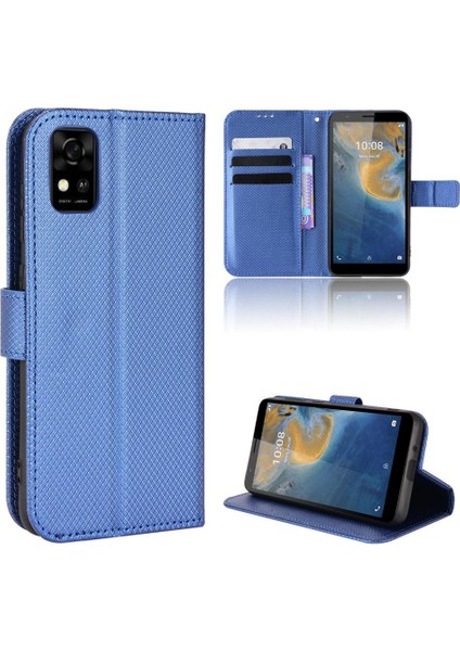Zte Blade Magnetic Manyetik Cüzdan Kart Tutucu Kapak Kickstand Için Kılıf (Yurt Dışından)