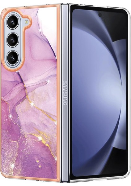 Samsung Galaxy Z Için Kılıf Fold 5 Yumuşak Tampon Mermer Desen Ince Tpu (Yurt Dışından)