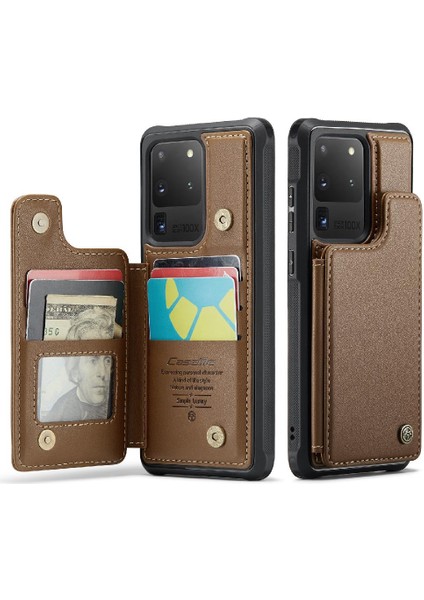 Samsung Galaxy S20 Ultra Kickstand Kart Tutucu Pu Için Caseme Cüzdan Kılıf (Yurt Dışından)